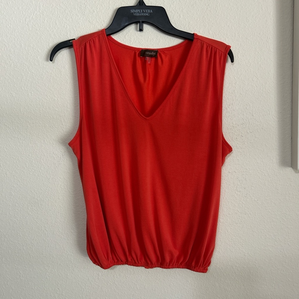 Crosby Bold Red Sleeveless Tank Top